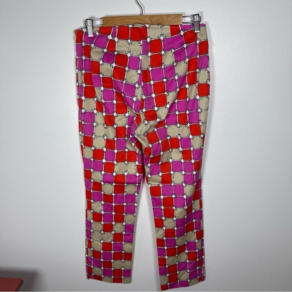 Trina Turk Lahaina Cropped Geometric Multicolor Pants Size 4 Stretch Vacation - Picture 4 of 10